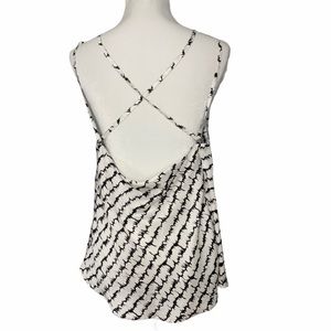Statement black and white patterned tank